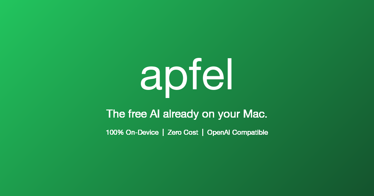 apfel: Free AI already on your Mac